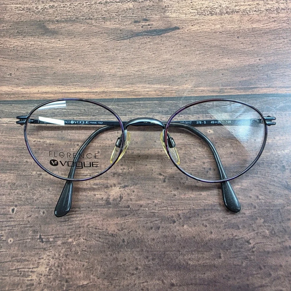 Vogue Florence VO 3117 378-S Black Purple Oval Eyeglasses Frames Italy 49-20 135